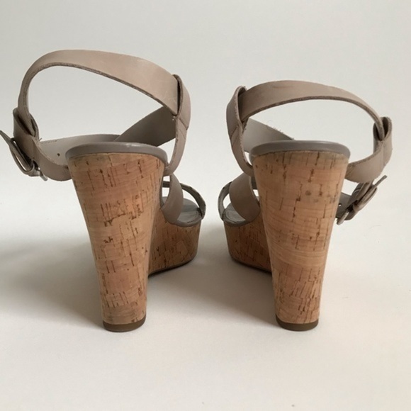 Franco Sarto Tan Shania Wedge Sandals Size 8.5 - Picture 4 of 7